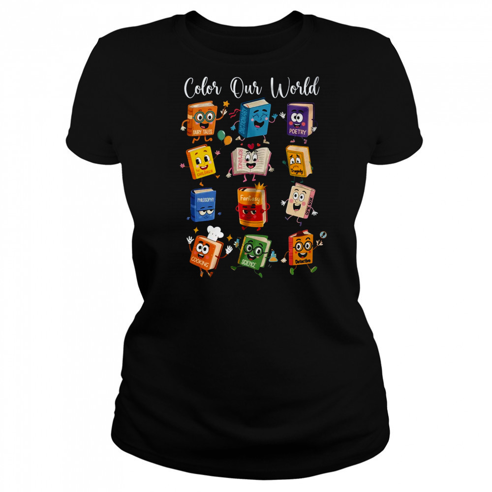 Color Our World Summer Reading 2025 Librarian Teacher Kids shirt Women's T-shirt