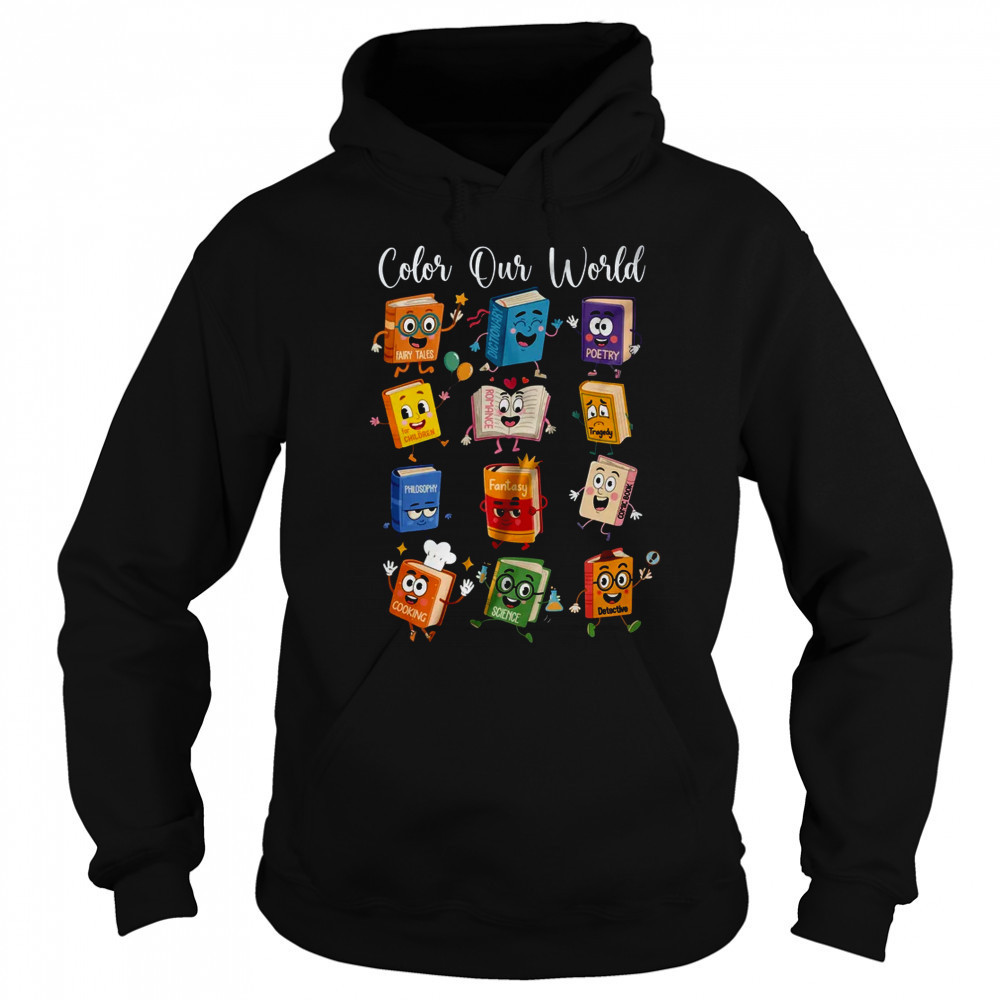 Color Our World Summer Reading 2025 Librarian Teacher Kids shirt Sweatshirt