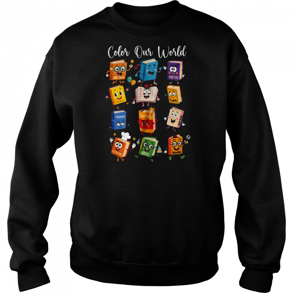 Color Our World Summer Reading 2025 Librarian Teacher Kids shirt Hoodie