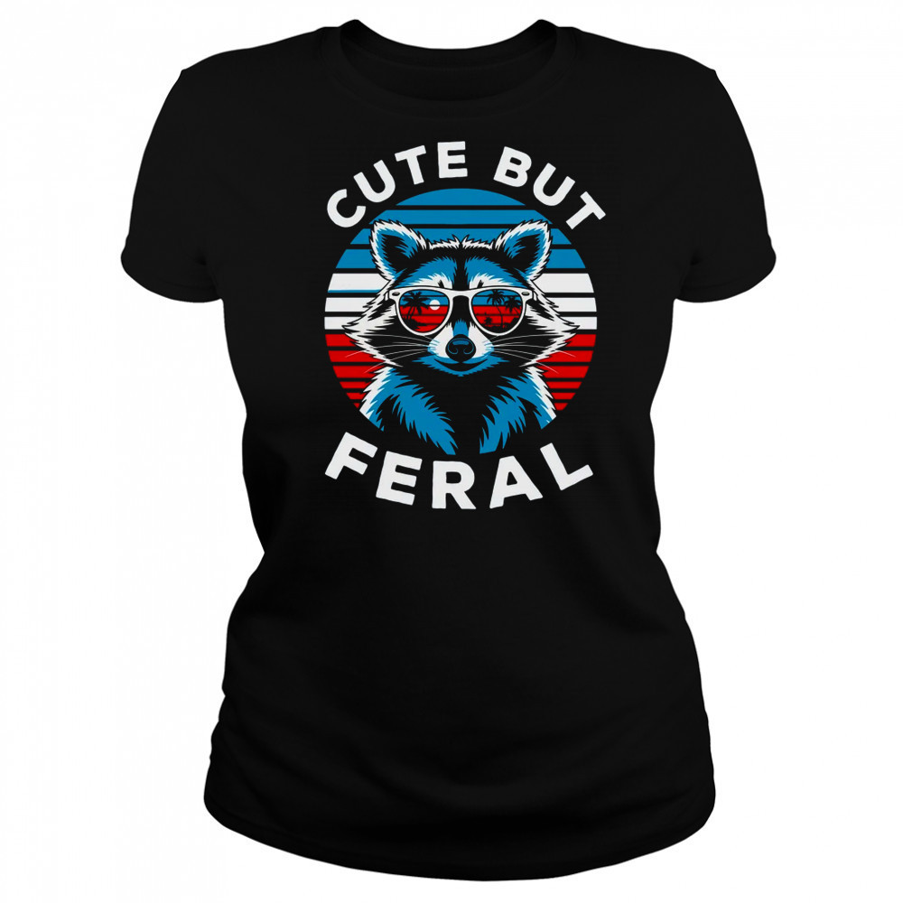 Colorful Racoon With Sunglasses Racoon Funny 4th Of July shirt Women's T-shirt
