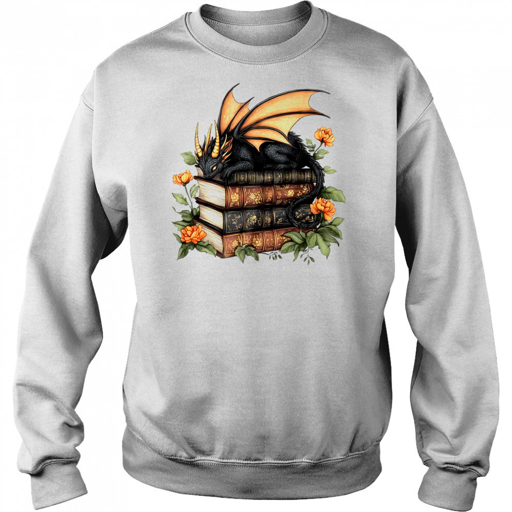 Dragon Books Cottagecore Flower Bookworm Book Lover shirt Hoodie
