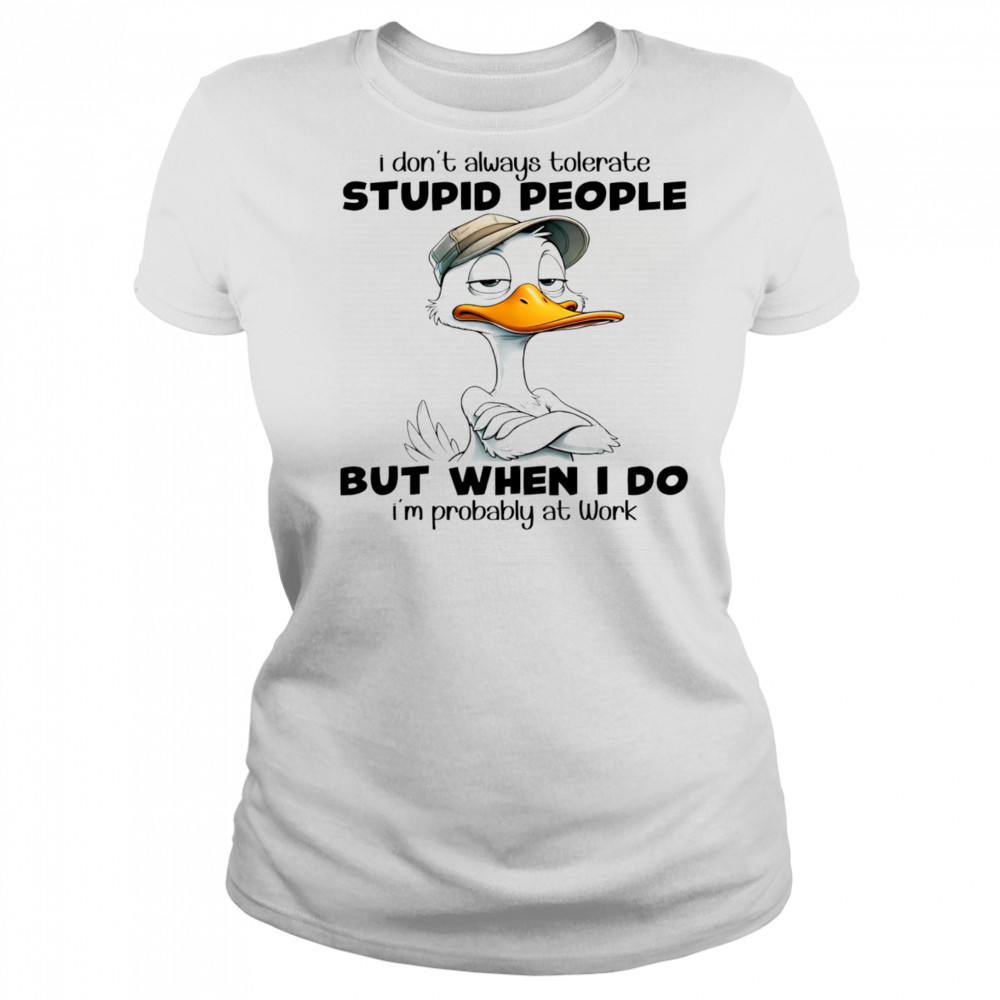 Duck I don’t always tolerate stupid people but when I do I’m probably at work shirt Women's T-shirt