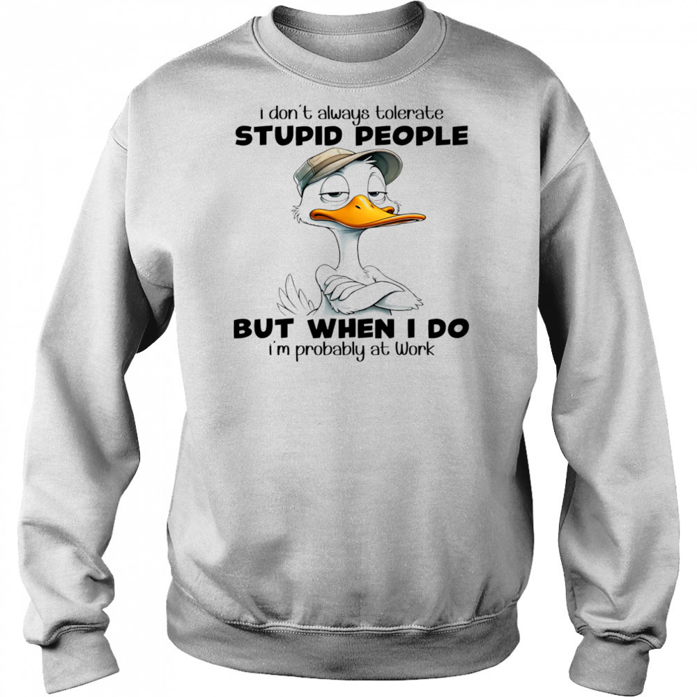 Duck I don’t always tolerate stupid people but when I do I’m probably at work shirt Hoodie