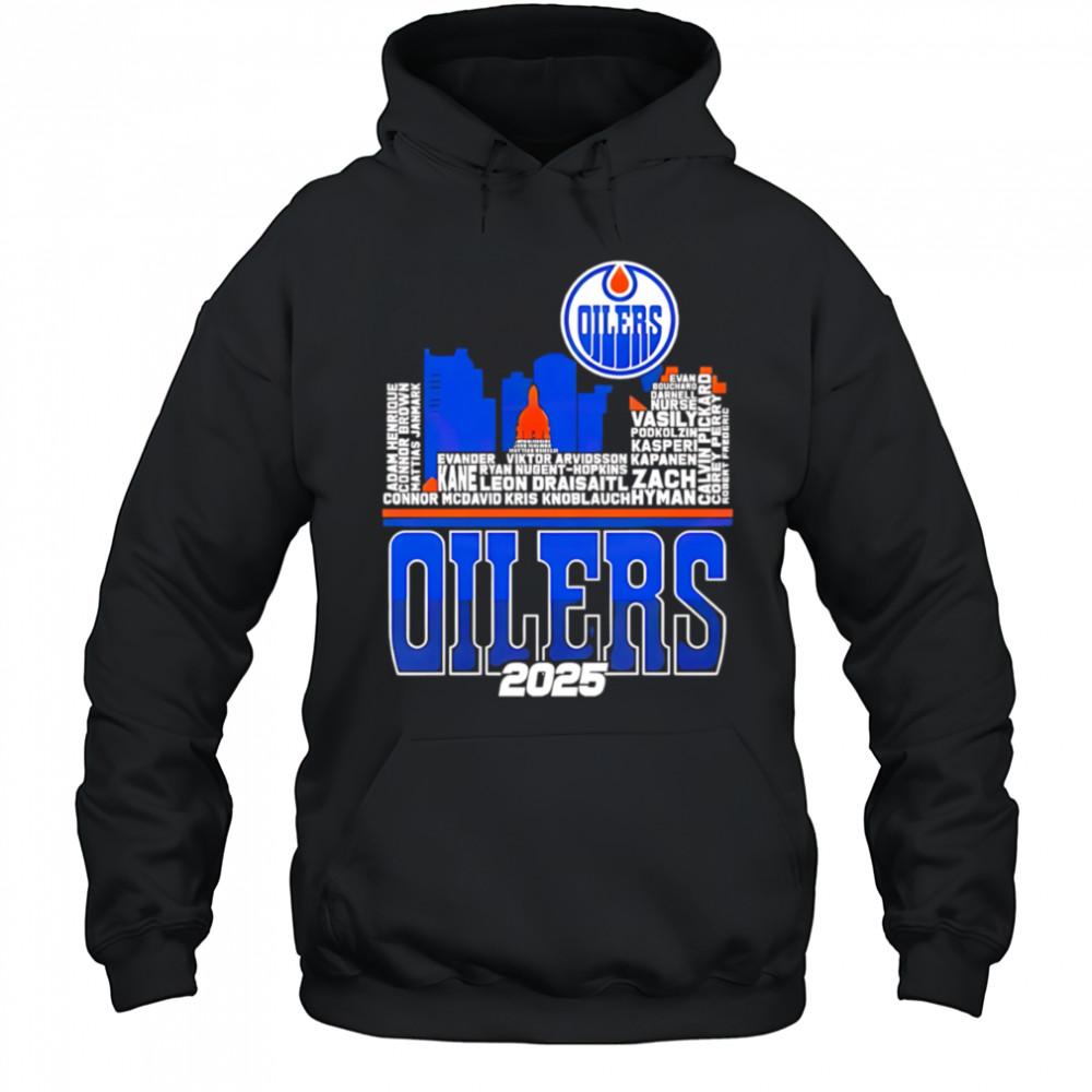Edmonton Oilers Skyline Players Name 2025 Western Conference Finals shirt Hoodie