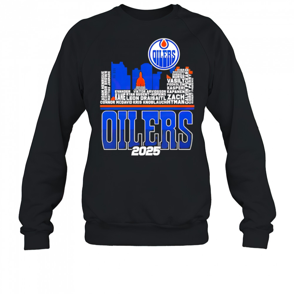 Edmonton Oilers Skyline Players Name 2025 Western Conference Finals shirt Sweatshirt
