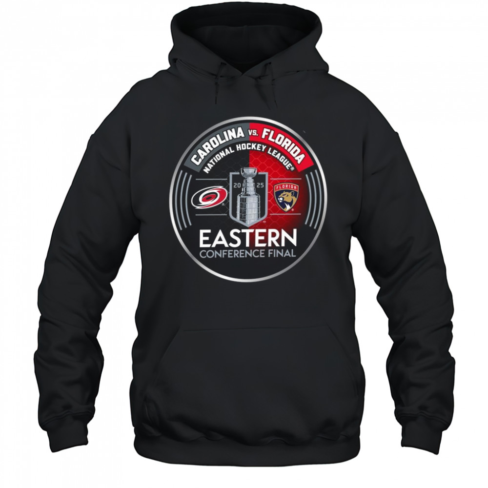 Florida Panthers vs. Carolina Hurricanes 2025 Eastern Conference Final Logo Shirt Hoodie