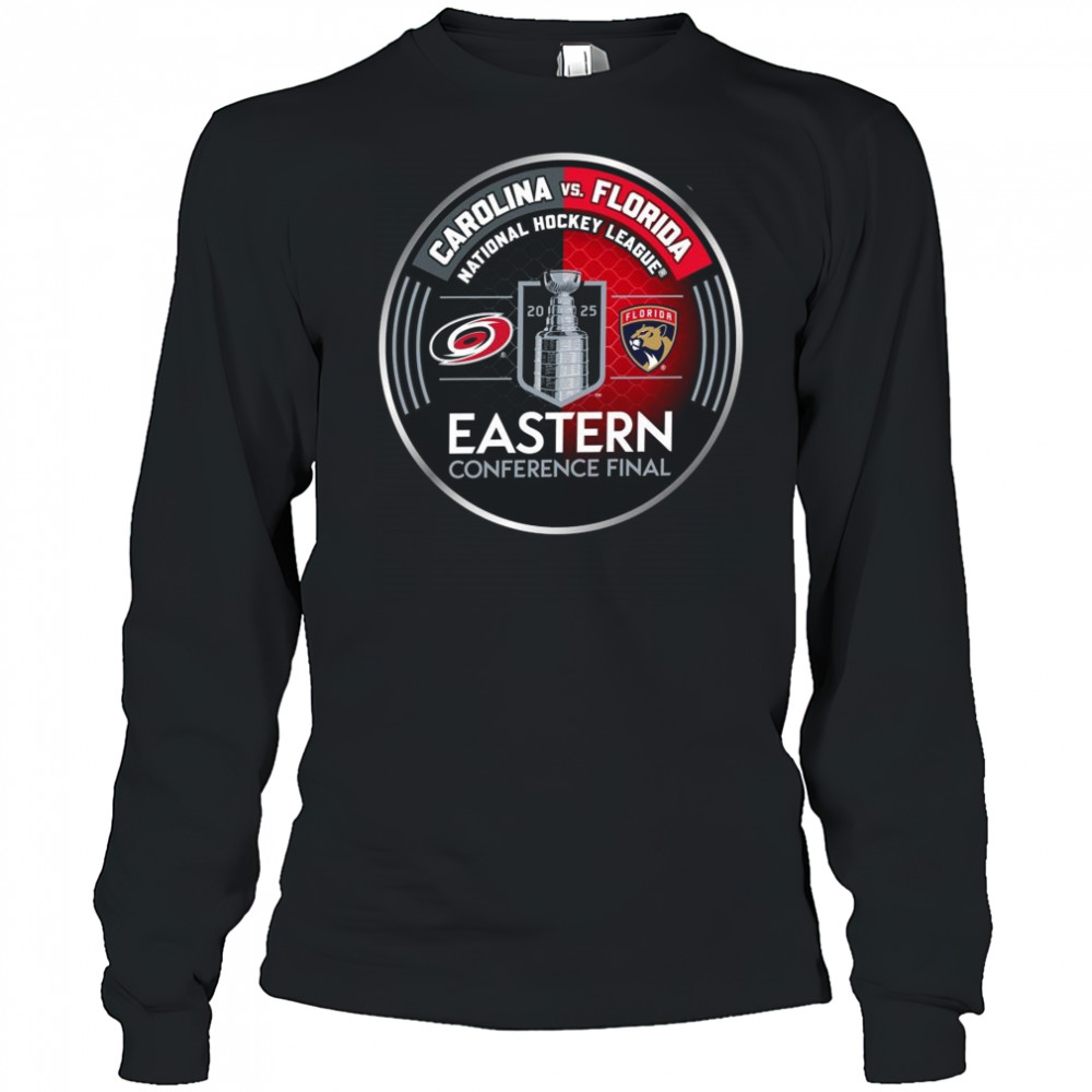 Florida Panthers vs. Carolina Hurricanes 2025 Eastern Conference Final Logo Shirt Long Sleeved