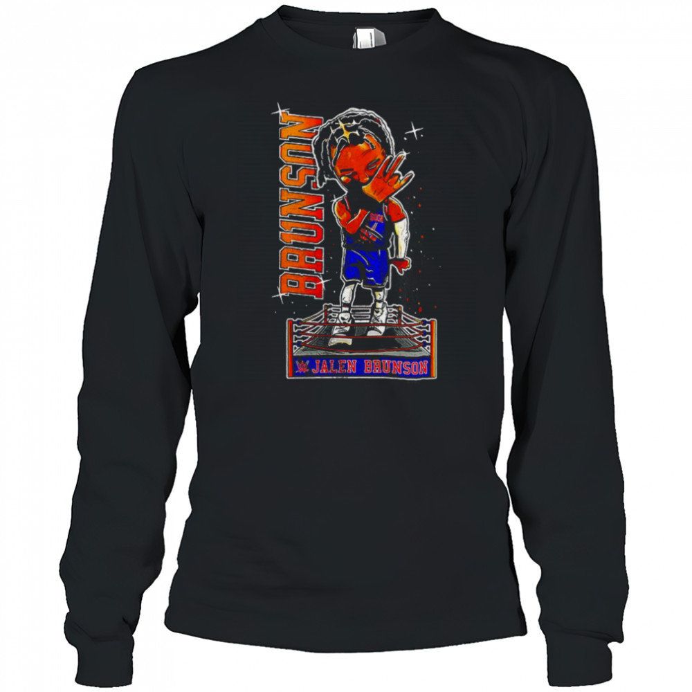Jalen Brunson WWE cartoon shirt Long Sleeved