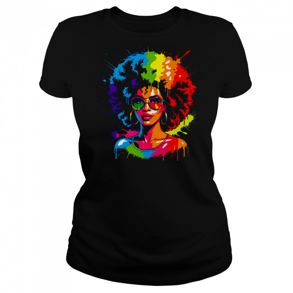 Juneteenth Black Queen Afro Pride Art Dripping Melanin Women shirt Women's T-shirt