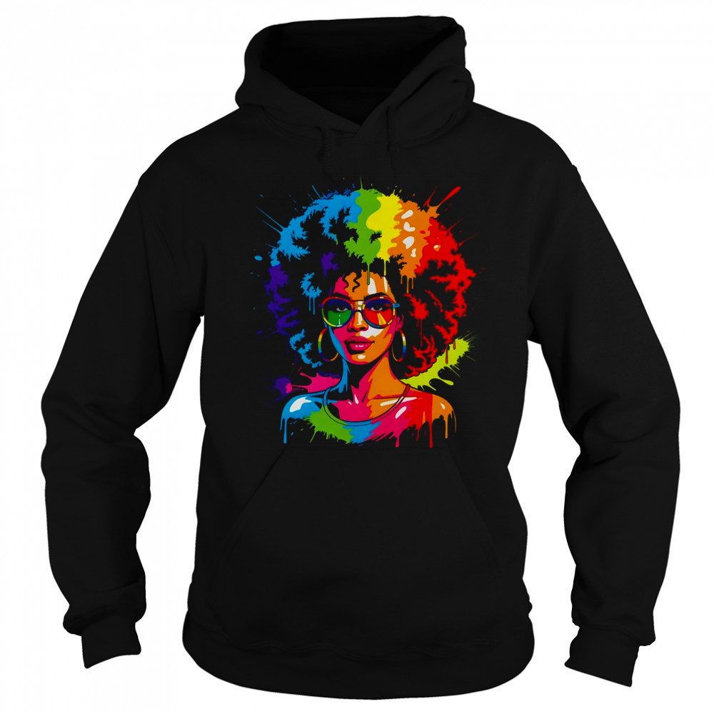 Juneteenth Black Queen Afro Pride Art Dripping Melanin Women shirt Sweatshirt