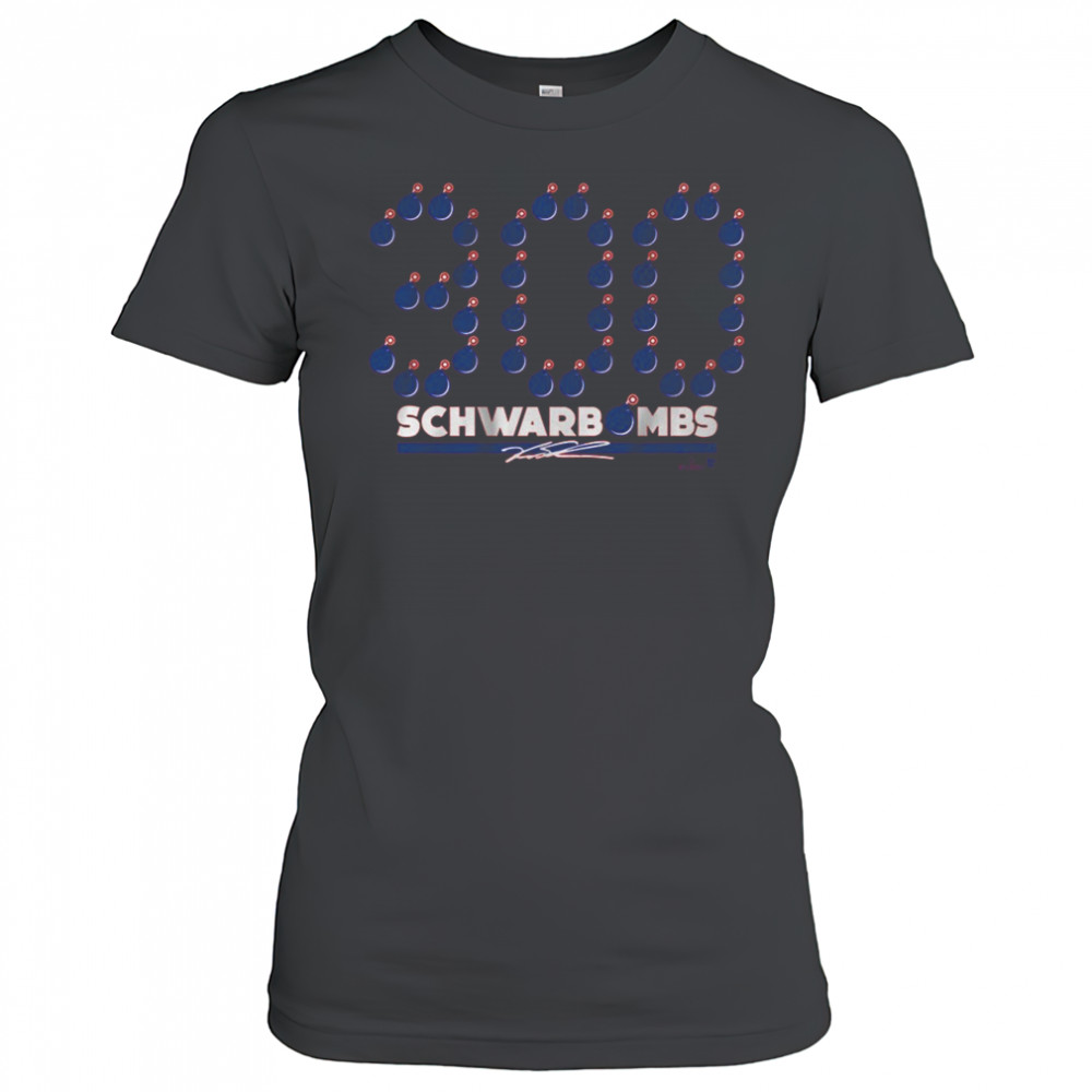 Kyle Schwarber 300 Schwarbombs Philadelphia Phillies MLB Signature t-shirt Women's T-shirt