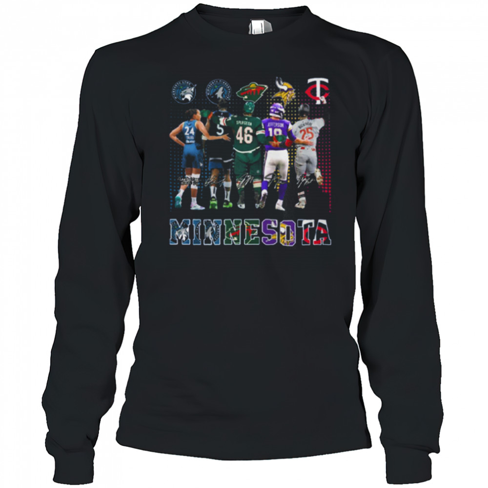 Minnesota Lynx Timberwolves Minnesota Wild Vikings Minnesota Twins T Shirt Long Sleeved