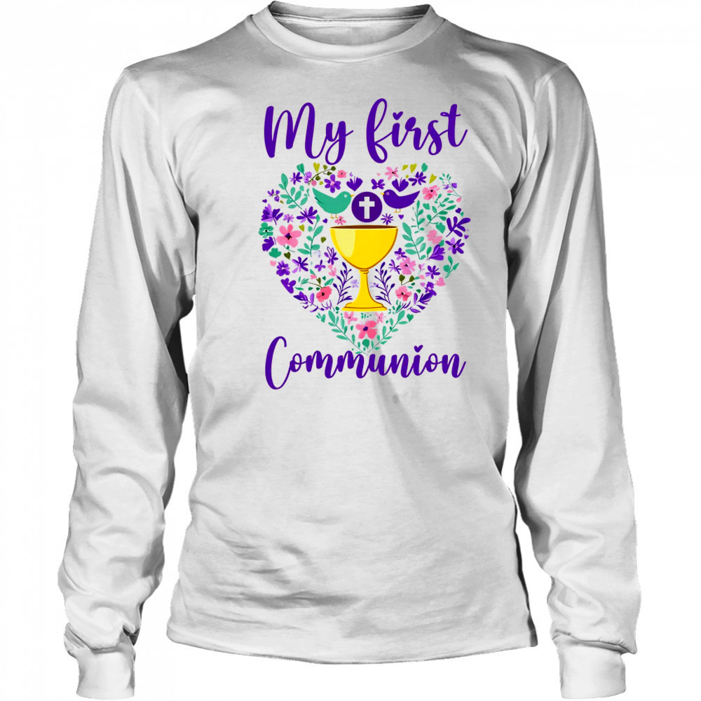 My First Holy Communion Christians And Catholic Girls Boys shirt Long Sleeved