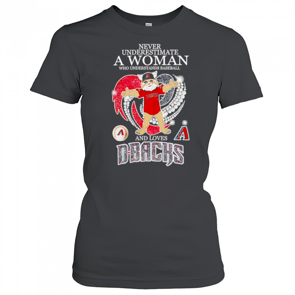 Never Underestimate A Woman Who Understand Baseball And Loves Arizona Diamondbacks mascot shirt Women's T-shirt