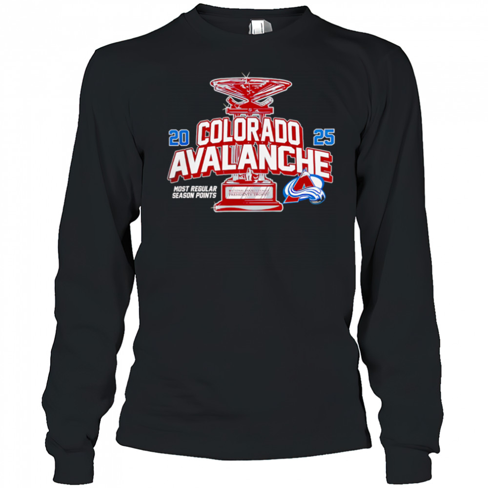 NHL 2025 Presidents Shirt Colorado Avalanche 2025 Presidents Trophy Winner shirt Long Sleeved