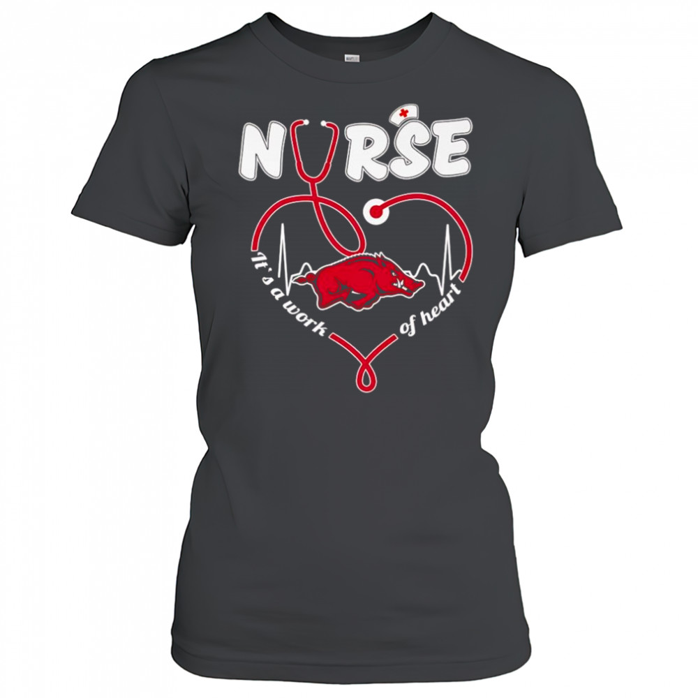 Nurse it’s a work of heart Arkansas Razorbacks shirt Women's T-shirt
