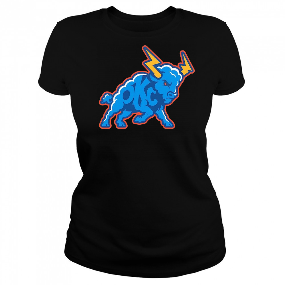OKC Thunder cloud lightning logo shirt Women's T-shirt