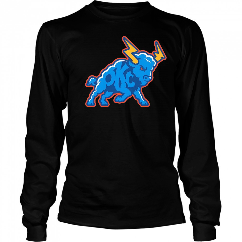 OKC Thunder cloud lightning logo shirt Long Sleeved