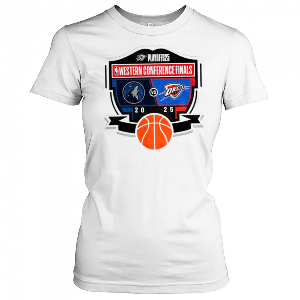 Oklahoma City Thunder 2025 Western Conference Finals Matchup NBA shirt Women's T-shirt