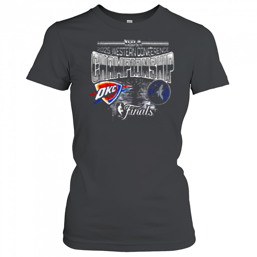 Oklahoma City Thunder Vs Minnesota Timberwolves Matchup NBA 2025 Western Conference Finals Black T Shirt Women's T-shirt