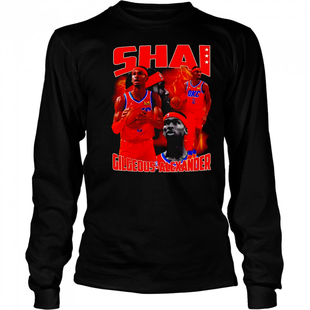 Shai Gilgeous-Alexander Oklahoma City Thunder NBA basketball Players graphic shirt Long Sleeved