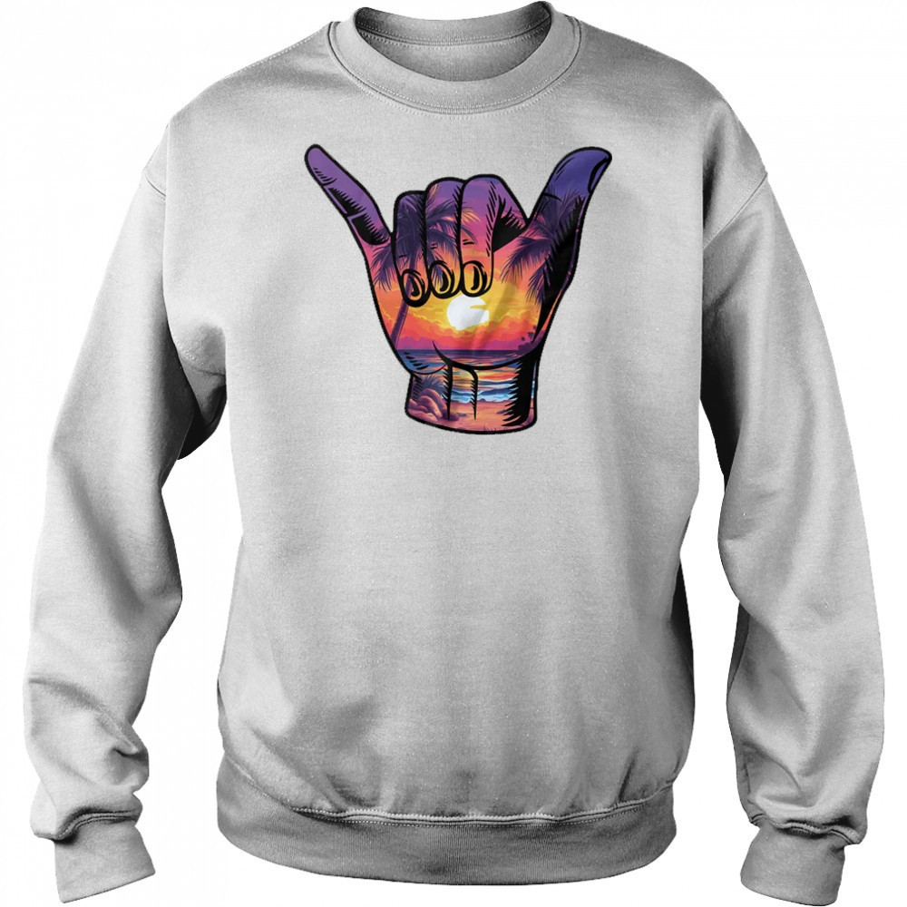 Shaka Hand Sign Aloha Surfing Surf Summer Vacation Beach shirt Hoodie