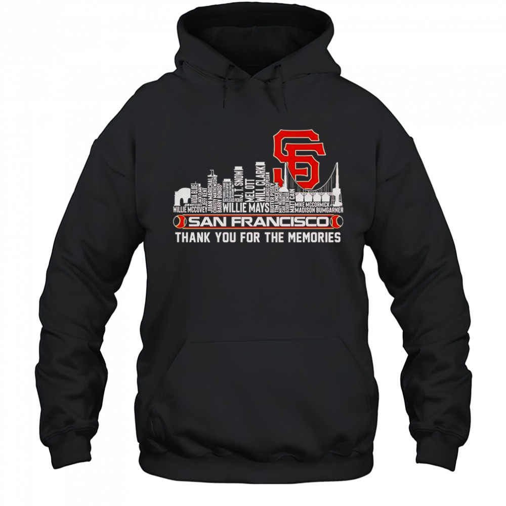 Skyline Name San Francisco Giants Thank You For The Memories T-Shirt Hoodie