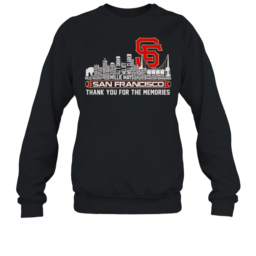 Skyline Name San Francisco Giants Thank You For The Memories T-Shirt Sweatshirt