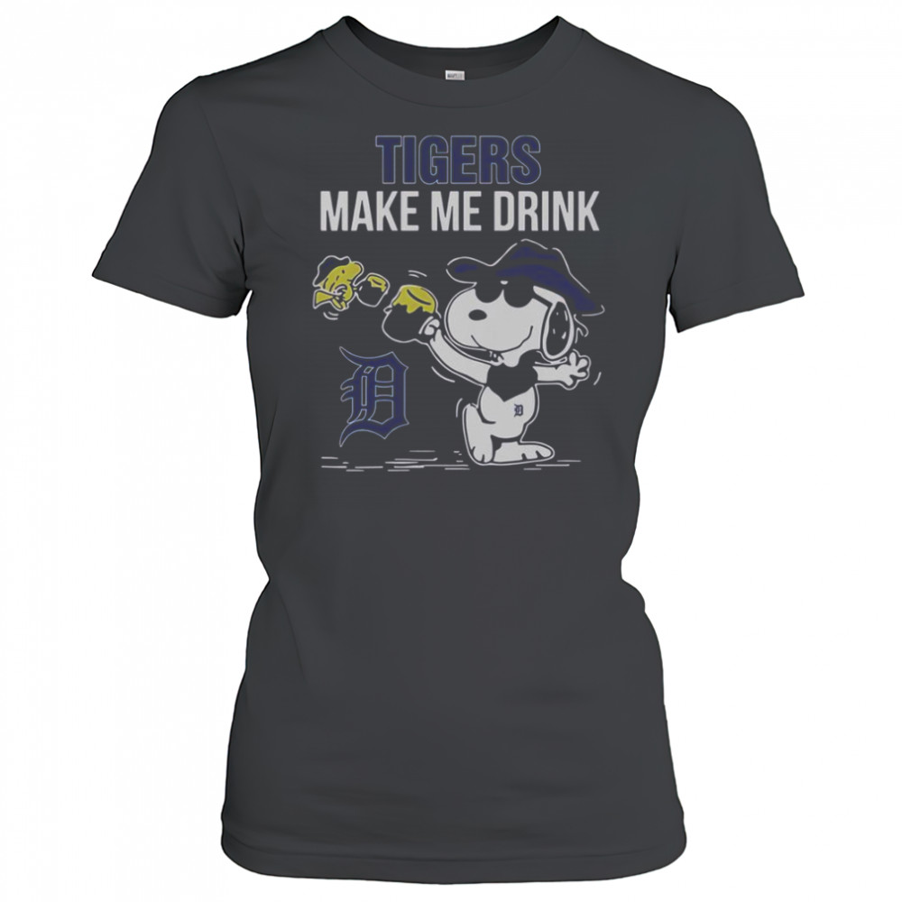 Snoopy And Woodstock Detroit Tigers Make Me Drink T-Shirt Women's T-shirt