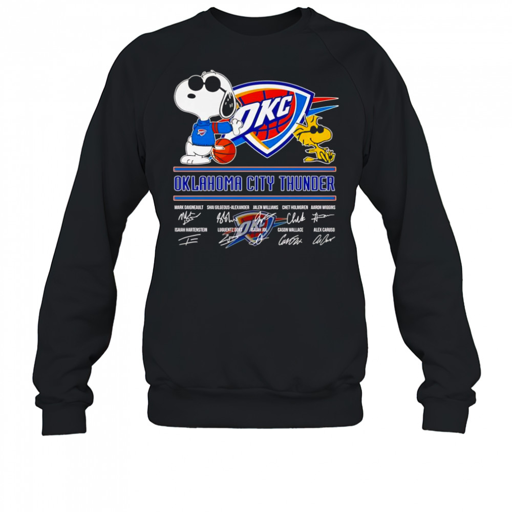 Snoopy and Woodstock Oklahoma City Thunder signature shirt Sweatshirt
