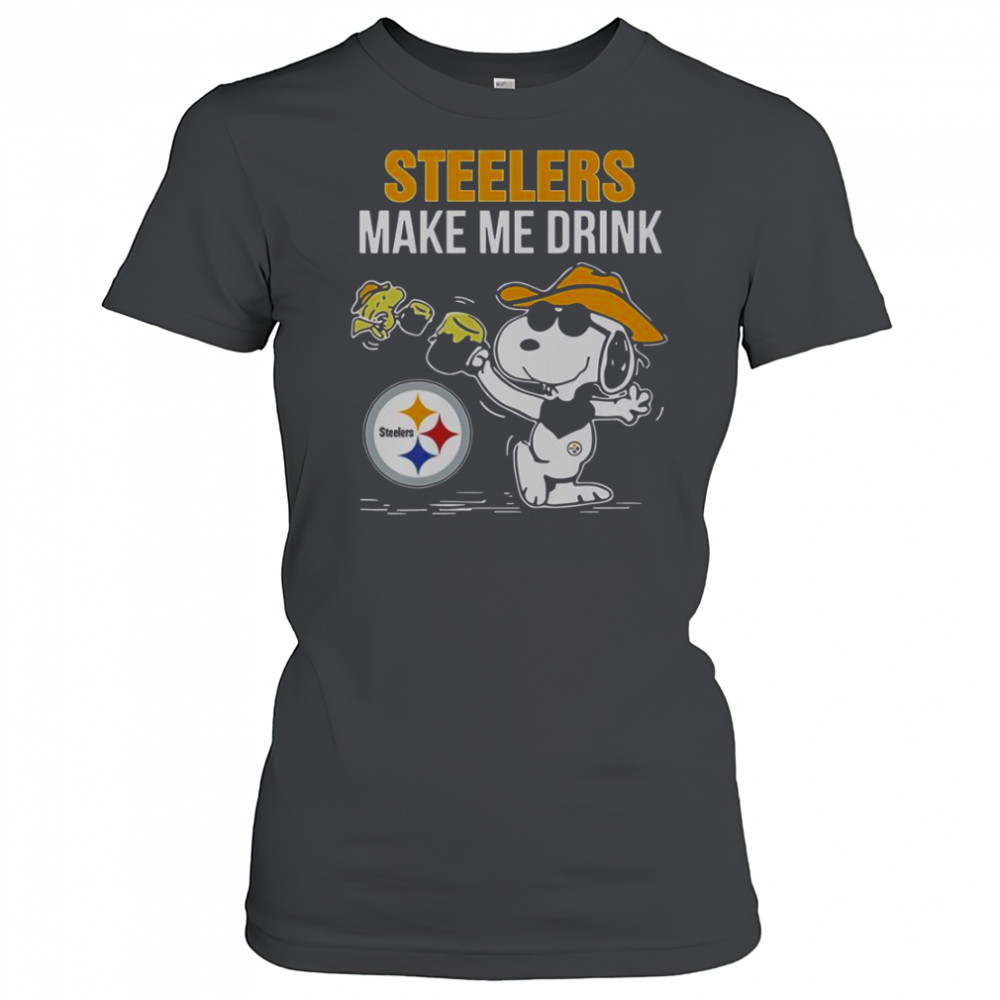 Snoopy And Woodstock Pittsburgh Steelers Make Me Drink T-Shirt Women's T-shirt