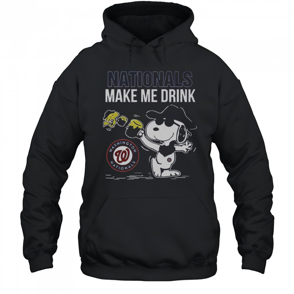 Snoopy And Woodstock Washington Nationals Make Me Drink T-Shirt Hoodie