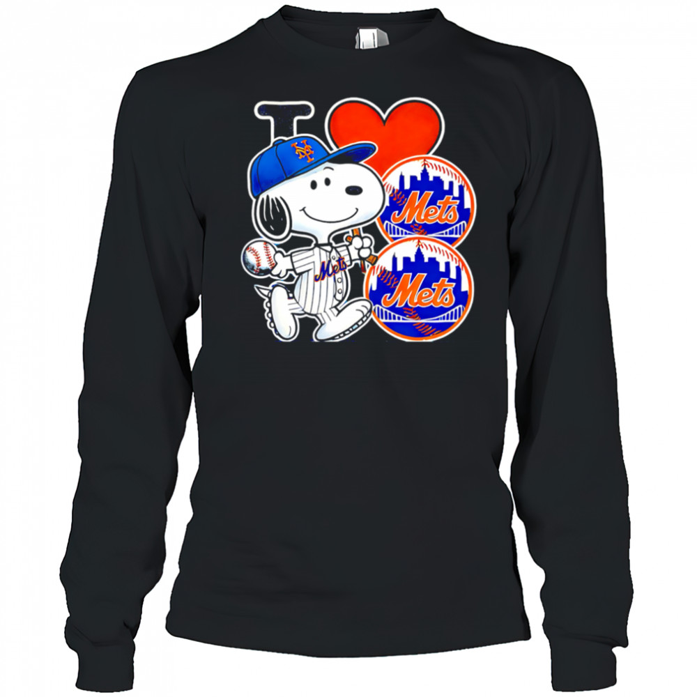 Snoopy I Love New York Mets shirt Long Sleeved