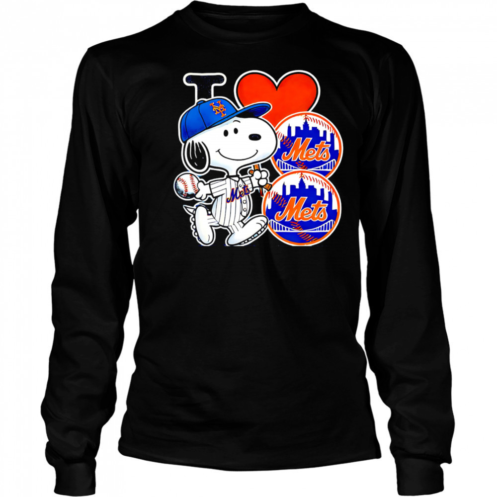 Snoopy I Love New York Mets shirt Long Sleeved