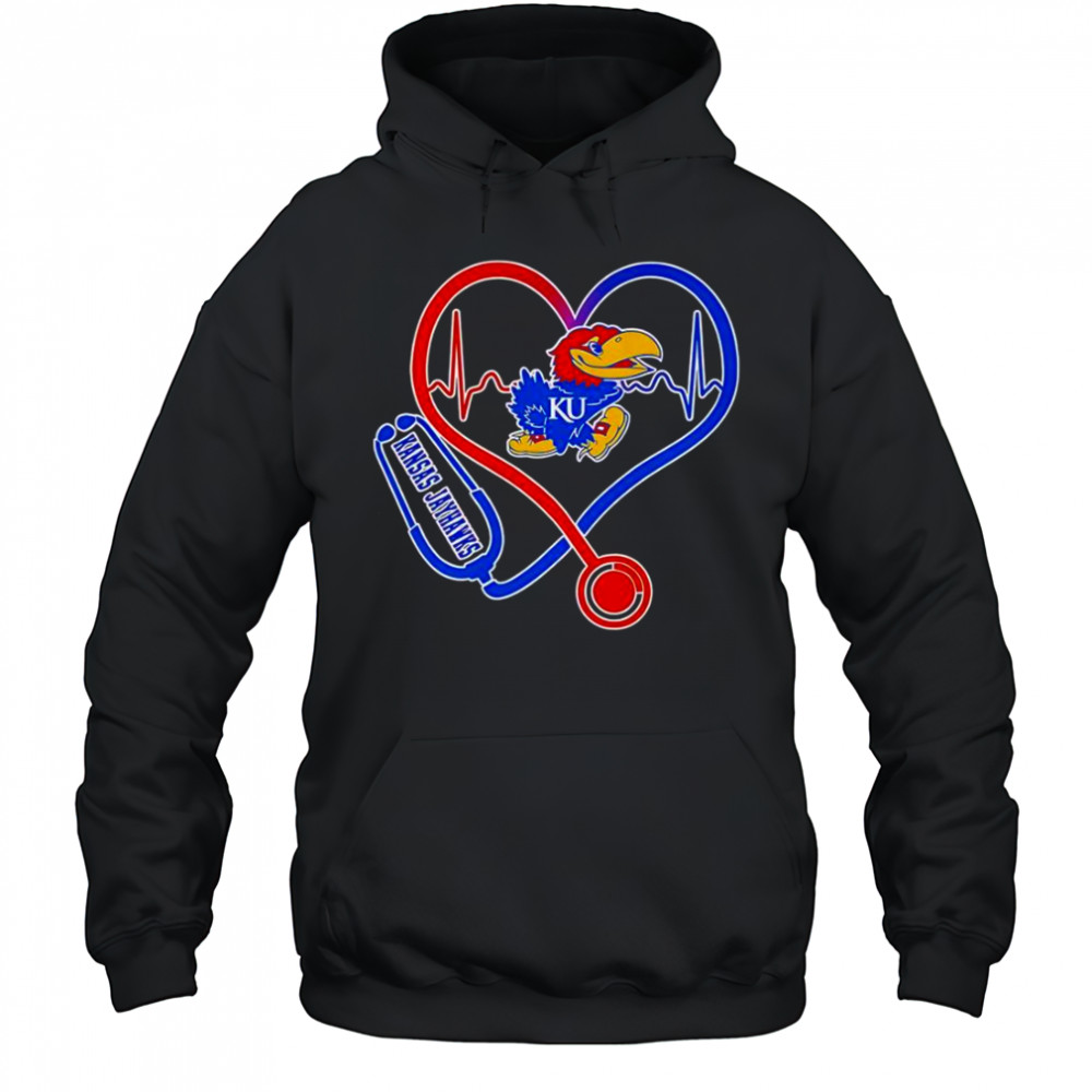 Stethoscope Heart Kansas Jayhawks T-Shirt Hoodie