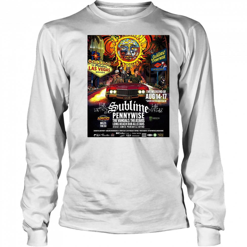 Sublime Welcome To Las Vegas Nevada The Weekend Of August 14-17 2025 Tour t-shirt Long Sleeved