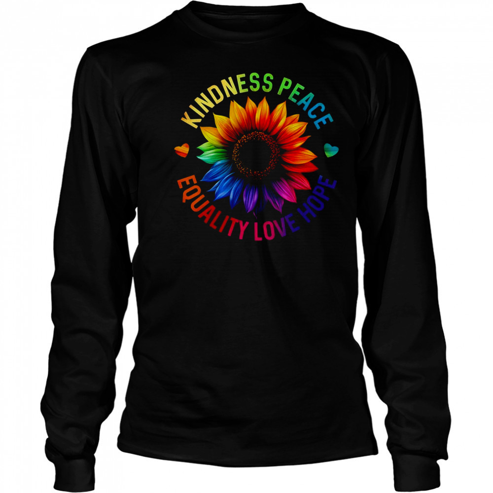 Sunflower Rainbow Ally LGBTQ LGBT Gay Pride Month Women shirt Long Sleeved