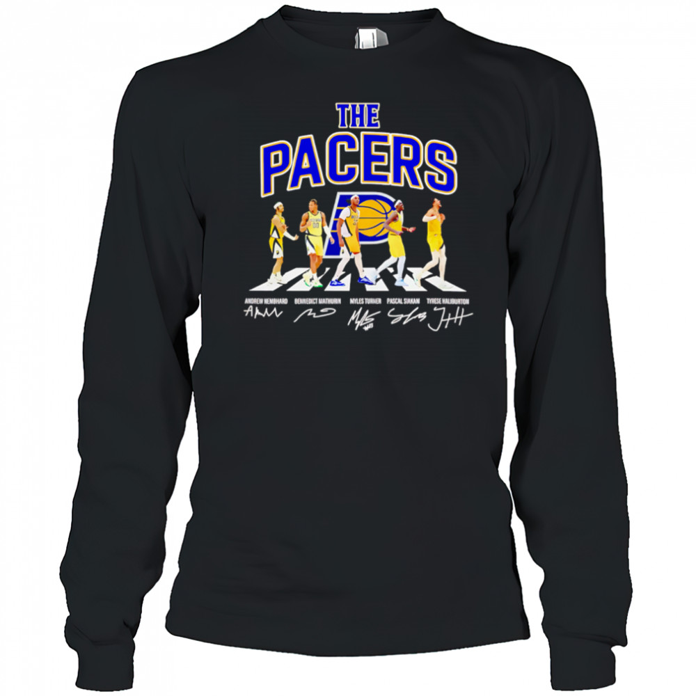 The Indiana Pacers Basketball Abbey Road Signatures 2025 shirt Long Sleeved