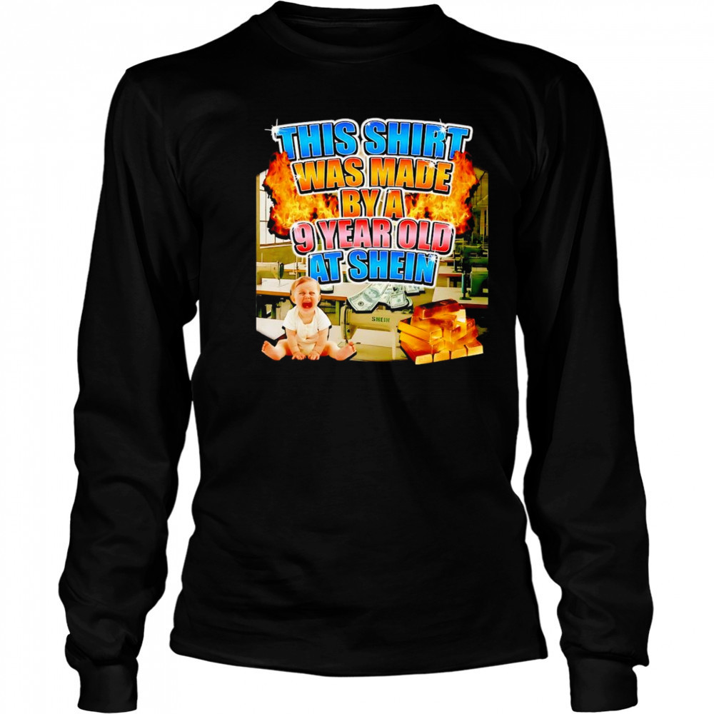 This shirt was made by a 9 year old at shein shirt Long Sleeved