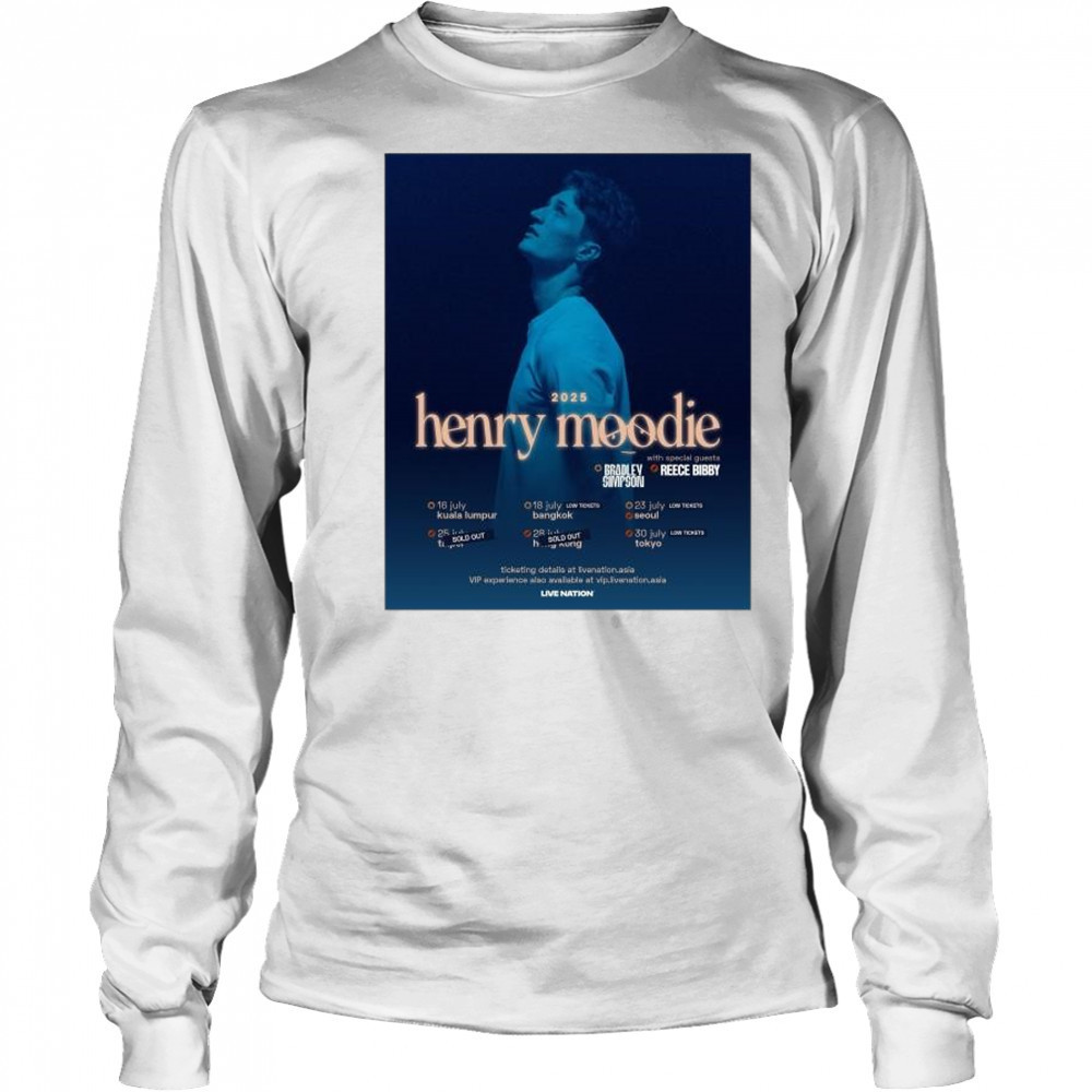 2025 Henry Moodie with Bradley Simpson and Reece Bibby July Tour t-shirt Long Sleeved