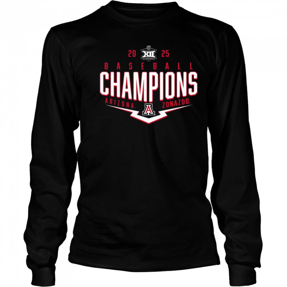 Arizona Wildcats 2025 Big 12 Baseball Conference Tournament Champions Playoff Pitch Zonazoo t-shirt Long Sleeved