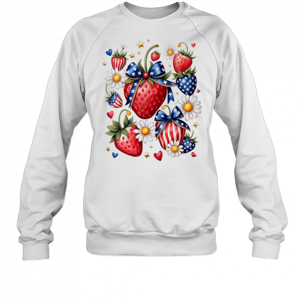Boho 4th Of July Strawberry Patriotic Independence Day shirt Sweatshirt