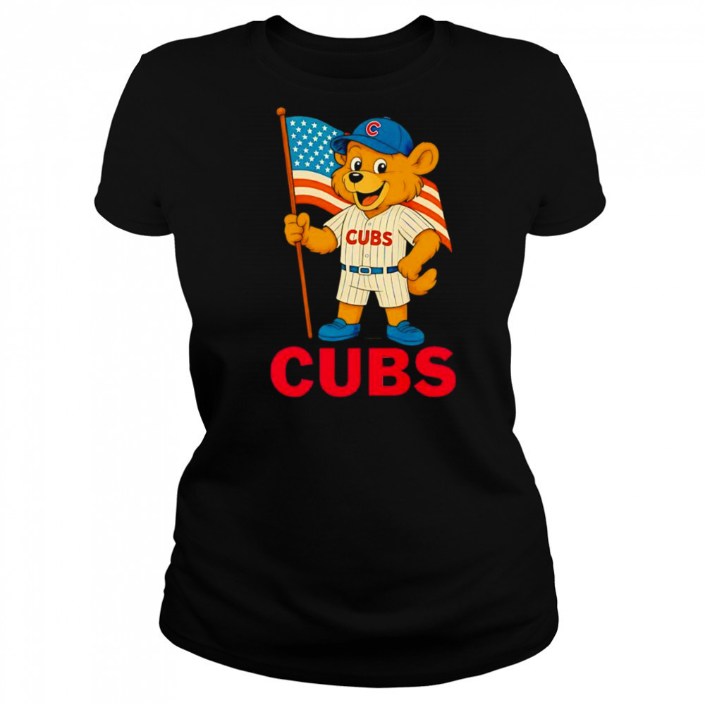 Chicago Cubs Clark mascot American flag shirt Women's T-shirt