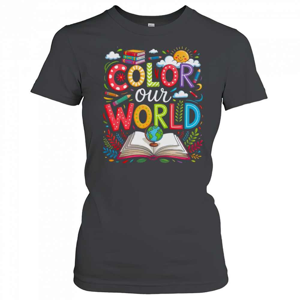 Color Our World Book Reading Program 2025 Summer Reading shirt Women's T-shirt