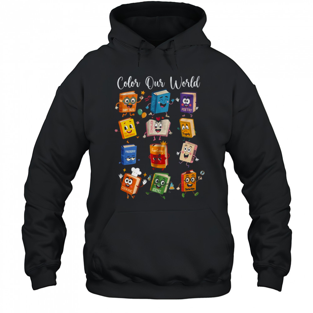 Color Our World Summer Reading 2025 Librarian Teacher Kids shirt Hoodie