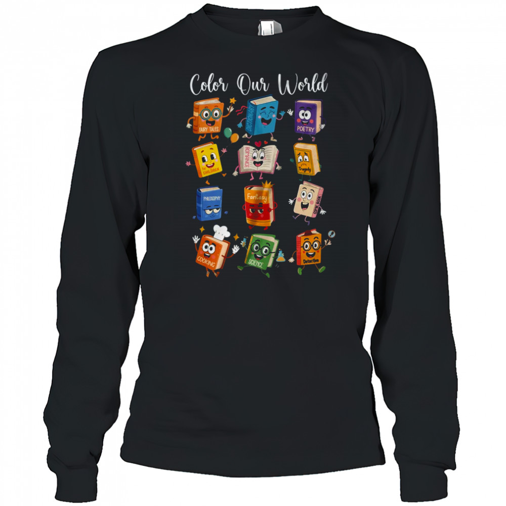 Color Our World Summer Reading 2025 Librarian Teacher Kids shirt Long Sleeved