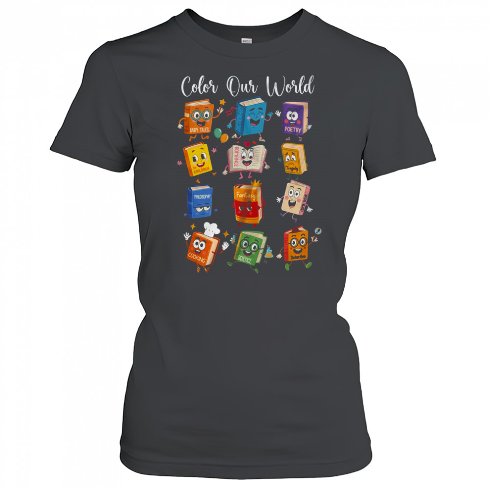 Color Our World Summer Reading 2025 Librarian Teacher Kids shirt Women's T-shirt