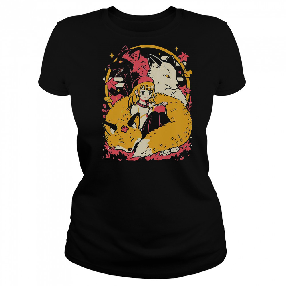 Cozy Foxes Cute Anime Girl T-Shirt Women's T-shirt