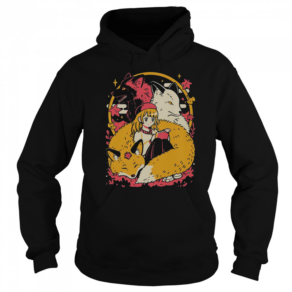 Cozy Foxes Cute Anime Girl T-Shirt Sweatshirt