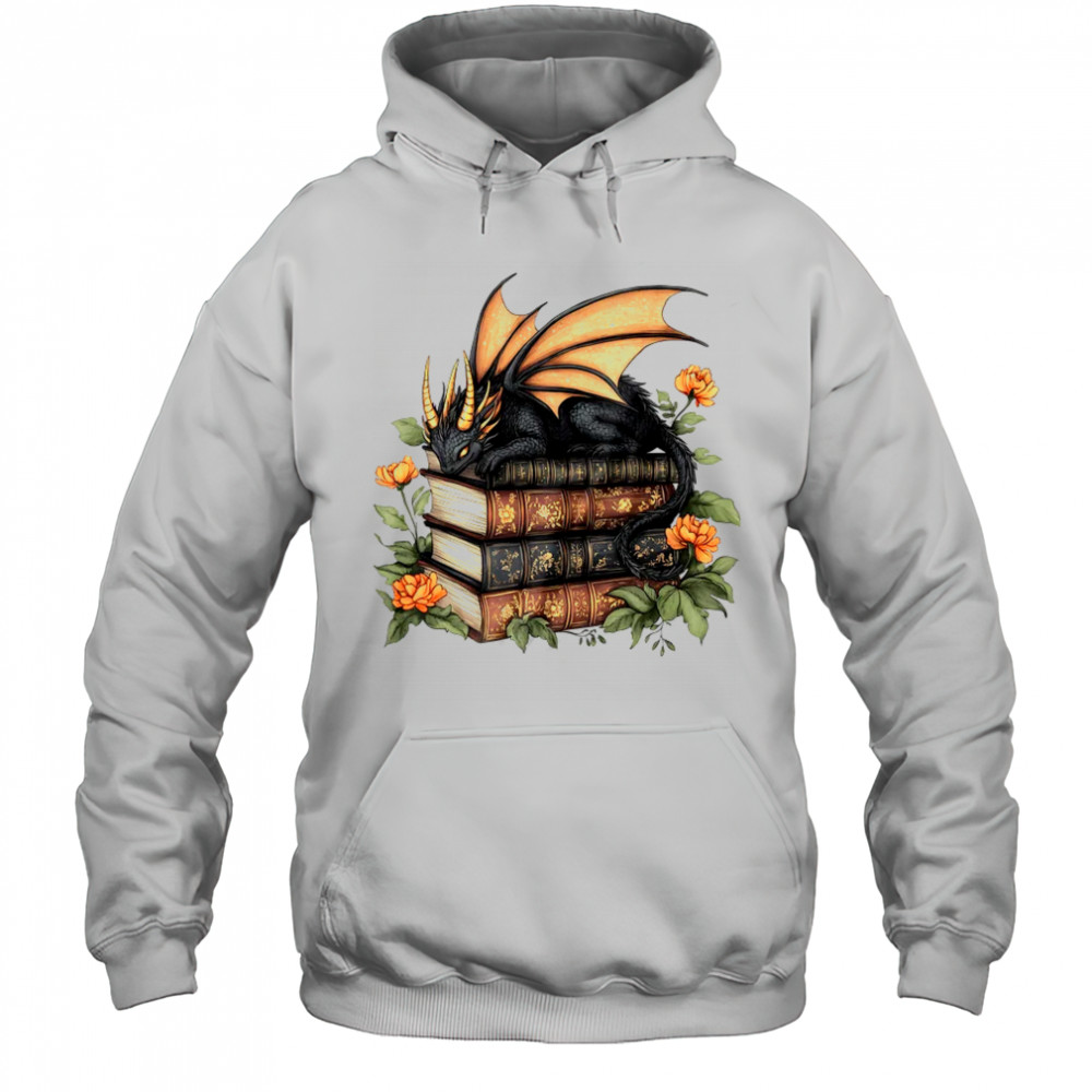 Dragon Books Cottagecore Flower Bookworm Book Lover shirt Hoodie
